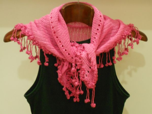 Mini xale Pink goiaba 50% algodão